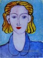 Jeune femme dans a blouse bleue portrait de Lydia Delectorskaya les artist’s secrétaire 1939 fauve